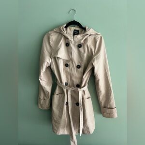 Women's Beige Double Button Coat